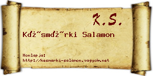 Késmárki Salamon névjegykártya